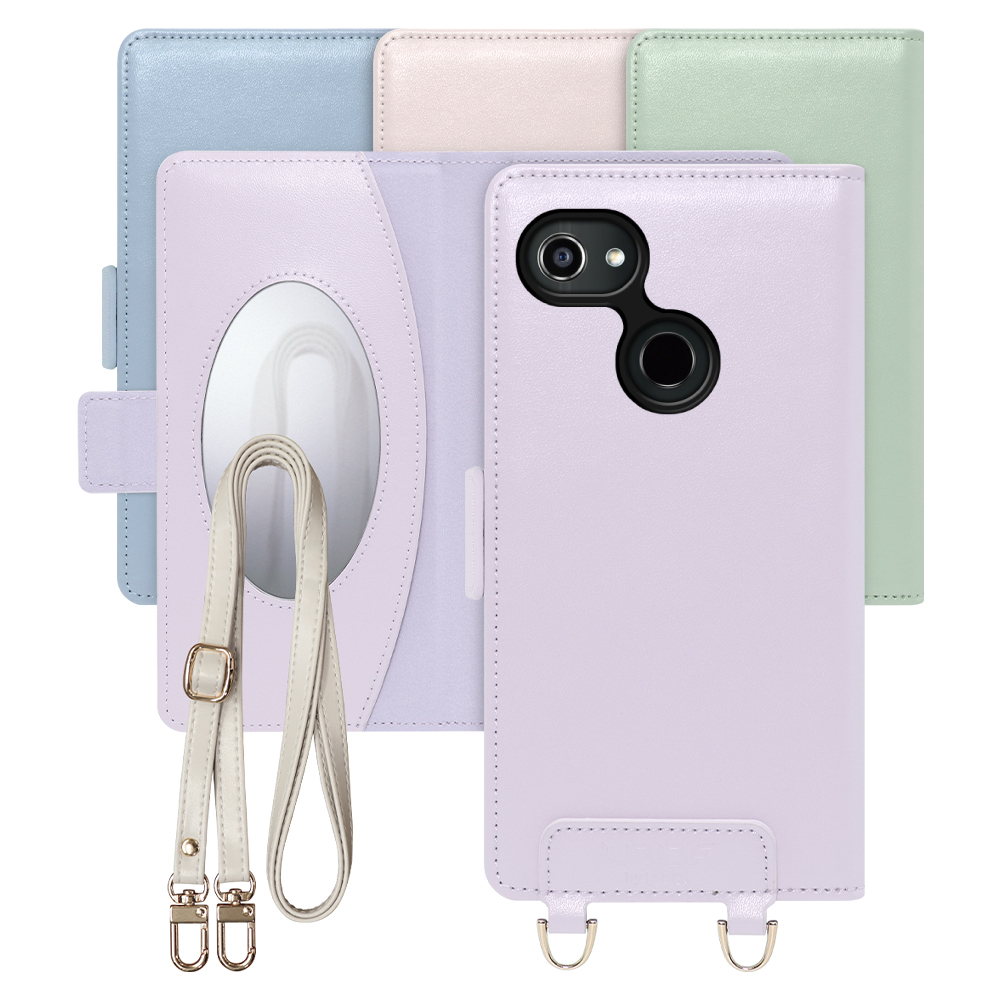 [ LOOF SWEET MIRROR Series ] GRATINA KYV48 グラティーナ スマホケース  ショルダー付き手帳型スマホケース ミラー付き カードポケット 本革 [ GRATINA KYV48 ]