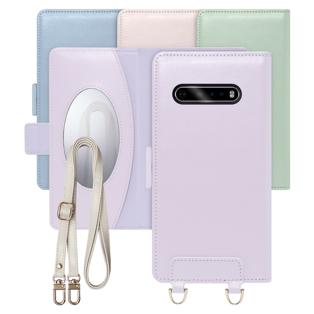 [ LOOF SWEET MIRROR Series ] LG V60 ThinQ 5G v60thinq5g v60thinq スマホケース  ショルダー付き手帳型スマホケース ミラー付き カードポケット 本革 [ LG V60 ThinQ 5G ]