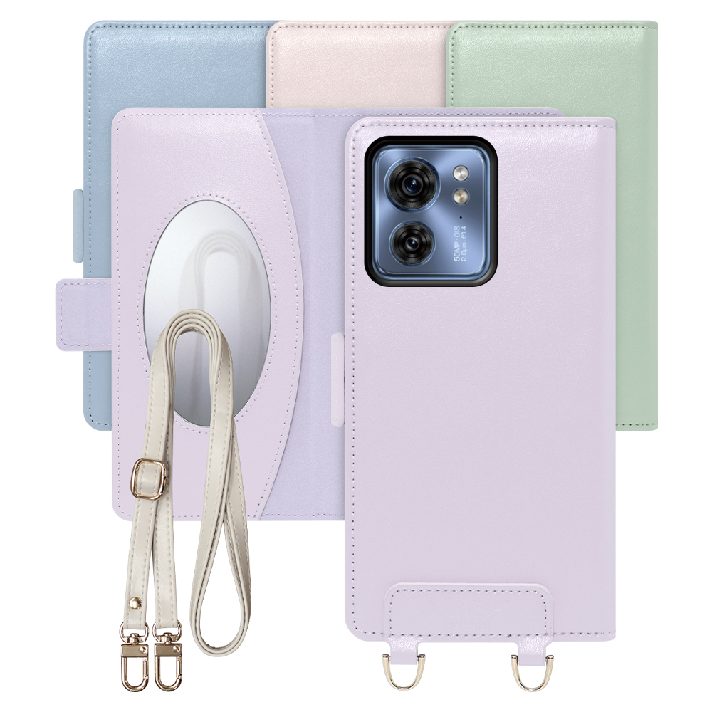 [ LOOF SWEET MIRROR Series ] motorola edge 40  スマホケース  ショルダー付き手帳型スマホケース ミラー付き カードポケット 本革 [ motorola edge 40 ]