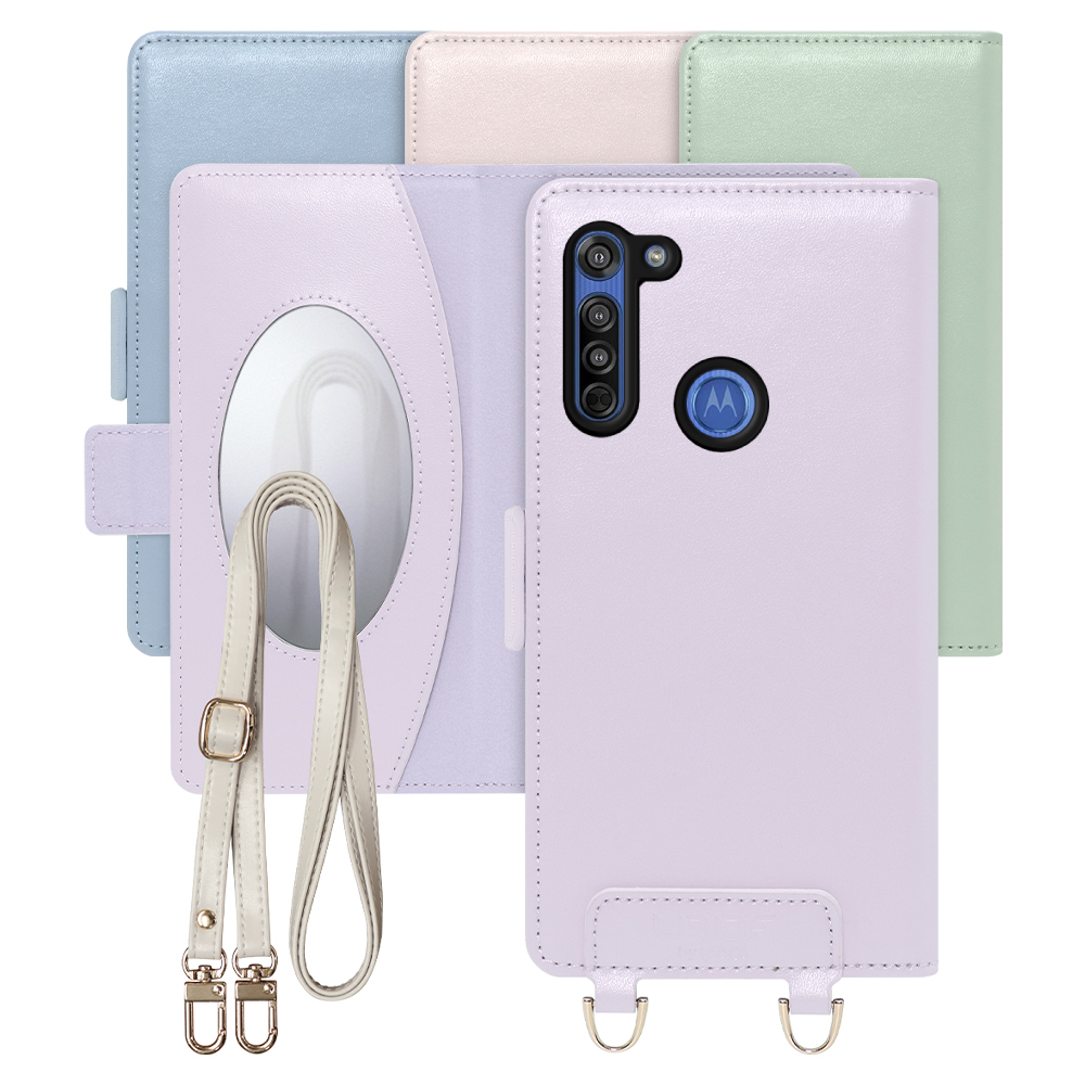 [ LOOF SWEET MIRROR Series ] moto g8 motog8 スマホケース  ショルダー付き手帳型スマホケース ミラー付き カードポケット 本革 [ moto g8 ]