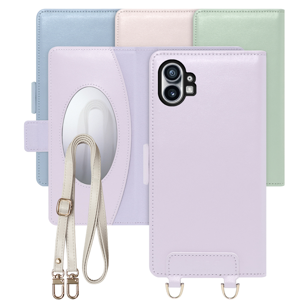 [ LOOF SWEET MIRROR Series ] Nothing Phone (1) nothingphone スマホケース  ショルダー付き手帳型スマホケース ミラー付き カードポケット 本革 [ Nothing Phone (1) ]