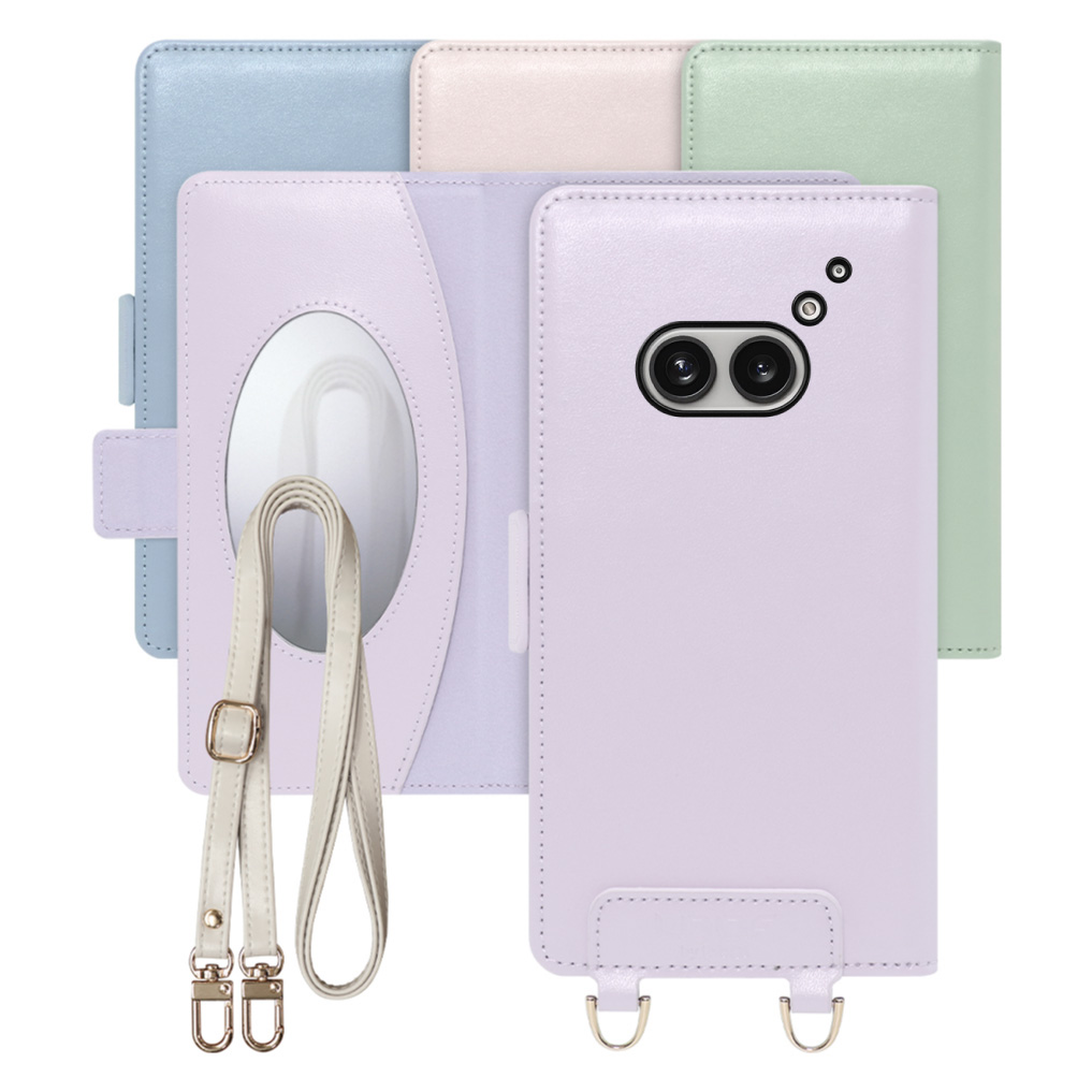 [ LOOF SWEET MIRROR ] Nothing Phone (2a)  スマホケース  ショルダー付き手帳型スマホケース ミラー付き カードポケット 本革 [ Nothing Phone (2a) ]