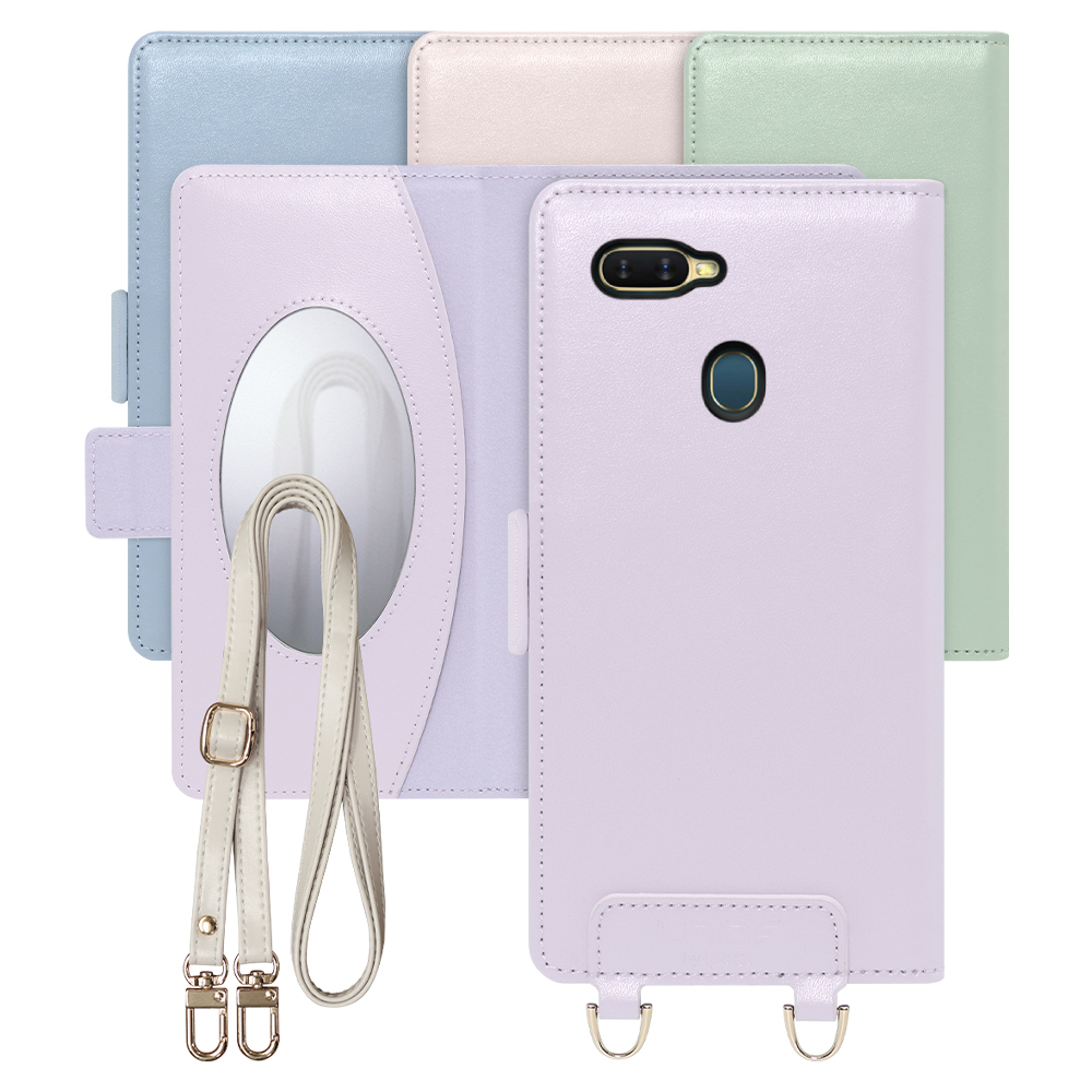 [ LOOF SWEET MIRROR Series ] OPPO AX7  スマホケース  ショルダー付き手帳型スマホケース ミラー付き カードポケット 本革 [ OPPO AX7 ]
