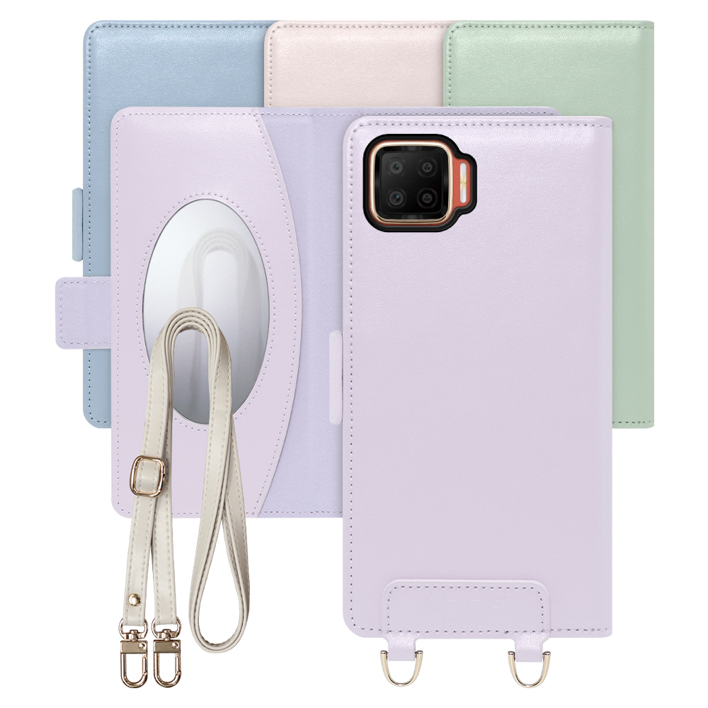 [ LOOF SWEET MIRROR Series ] OPPO A73  スマホケース  ショルダー付き手帳型スマホケース ミラー付き カードポケット 本革 [ OPPO A73 ]