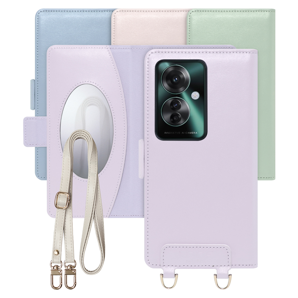 [ LOOF SWEET MIRROR Series ] OPPO Reno11 A  スマホケース  ショルダー付き手帳型スマホケース ミラー付き カードポケット 本革 [ OPPO Reno11 A ]