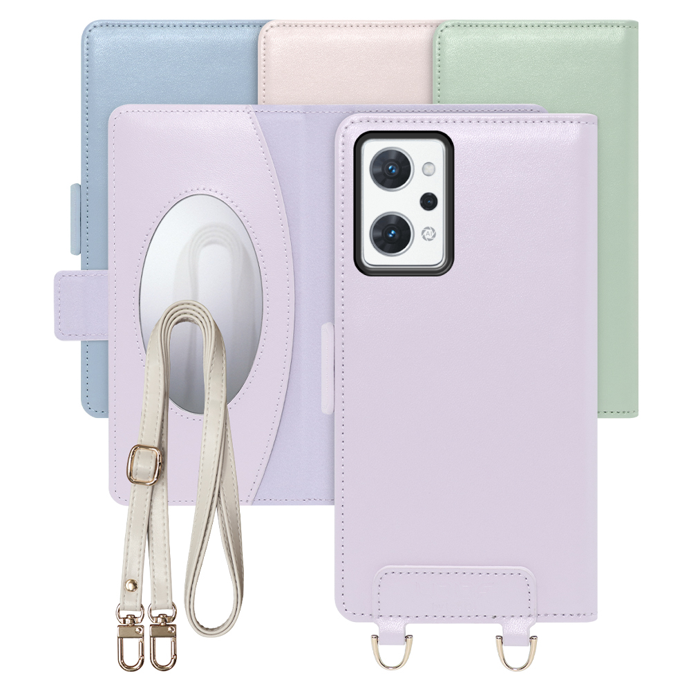 [ LOOF SWEET MIRROR Series ] OPPO Reno7 A / Reno9 A OPG04 / CPH2523 reno7a reno 7a reno9a reno 9a スマホケース  ショルダー付き手帳型スマホケース ミラー付き カードポケット 本革 [ OPPO Reno7 A / Reno9 A ]