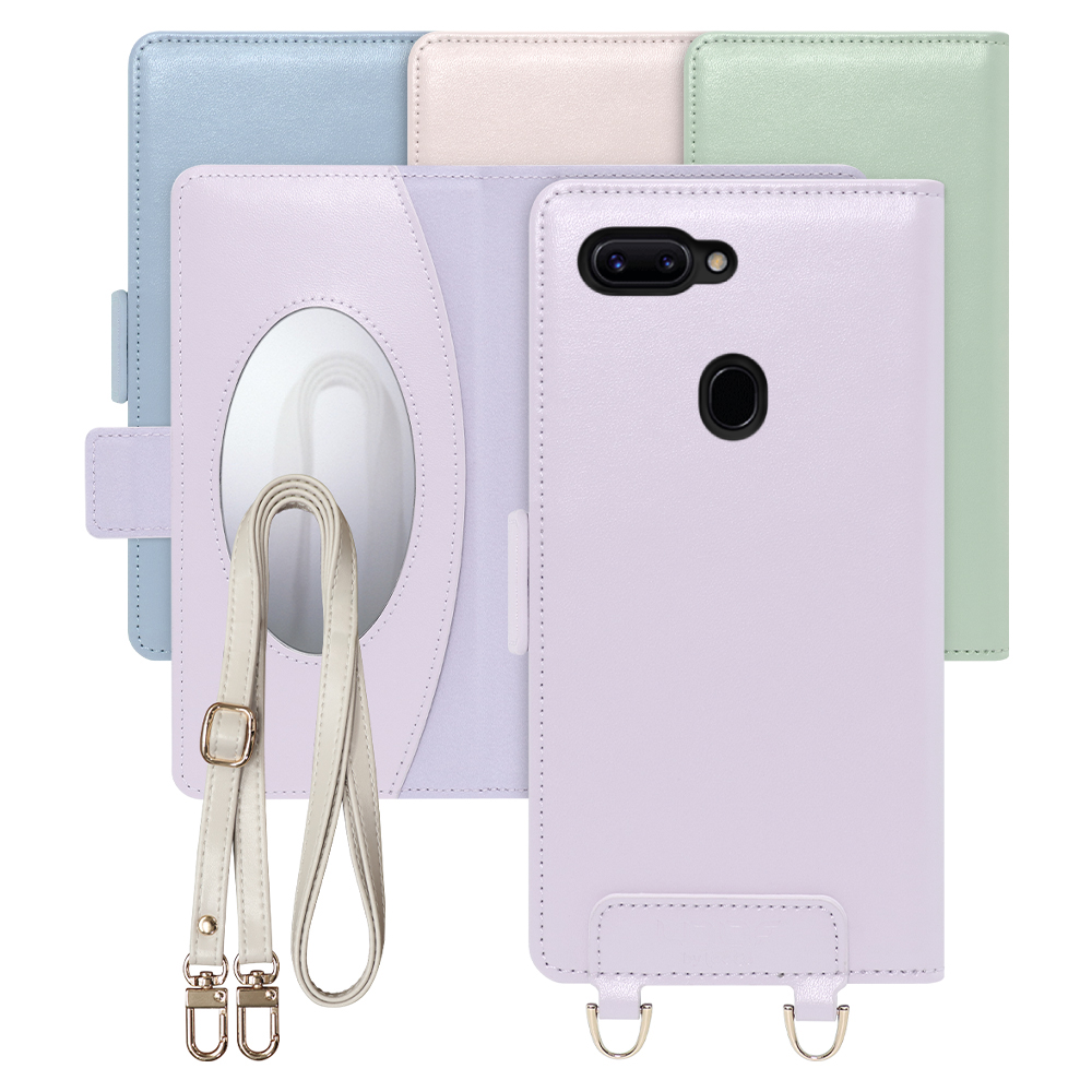 [ LOOF SWEET MIRROR Series ] OPPO R15 Pro r15pro スマホケース  ショルダー付き手帳型スマホケース ミラー付き カードポケット 本革 [ OPPO R15 Pro ]