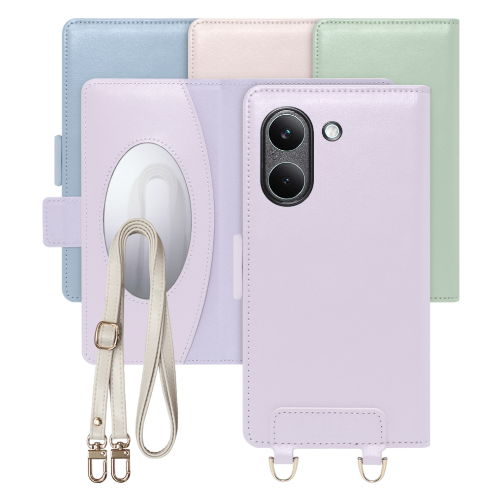 [ LOOF SWEET MIRROR ] POCO X8 Pro Xiaomi シャオミ スマホケース  ショルダー付き手帳型スマホケース ミラー付き カードポケット 本革 [ POCO X8 Pro ]