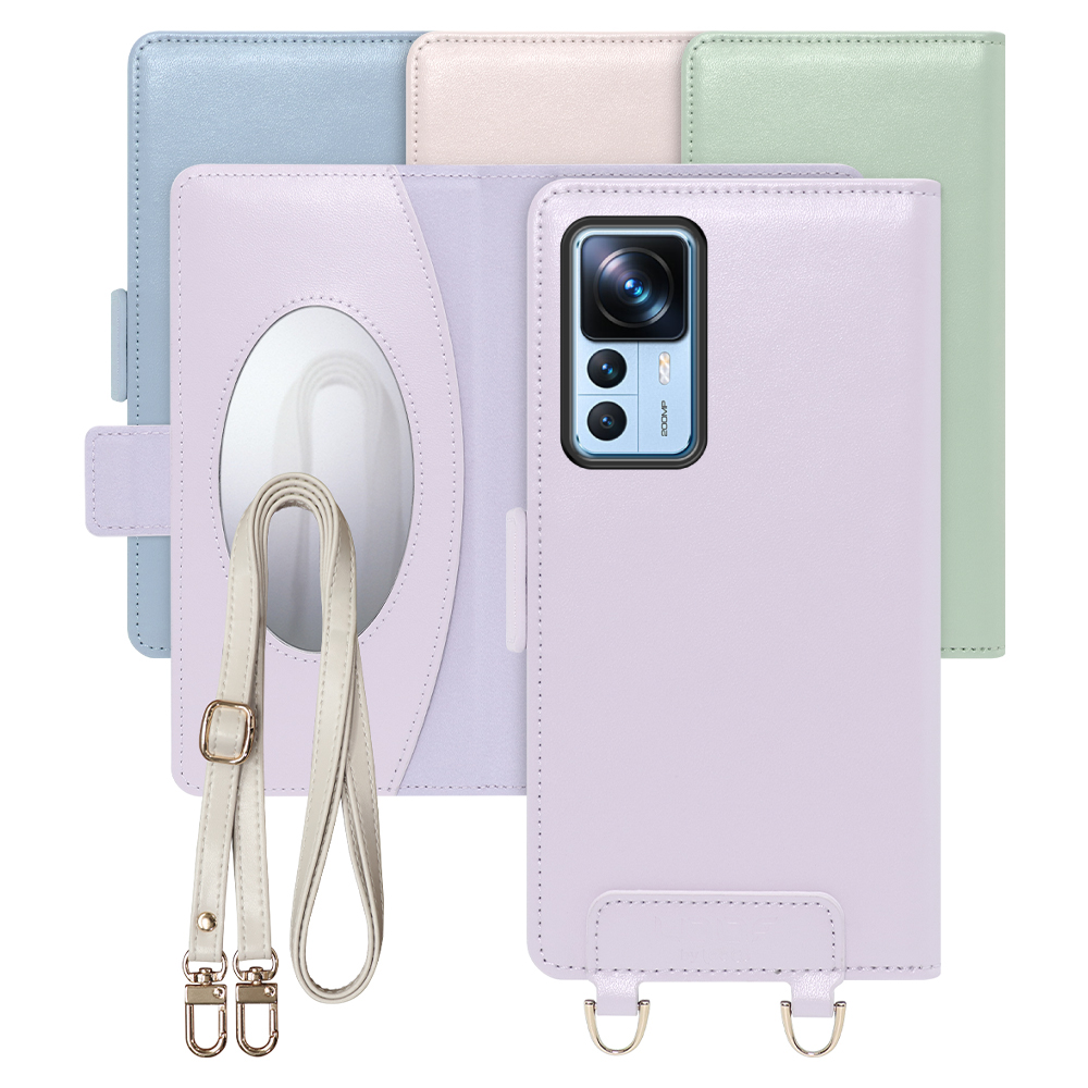 [ LOOF SWEET MIRROR Series ] Xiaomi 12T Pro 12tpro スマホケース  ショルダー付き手帳型スマホケース ミラー付き カードポケット 本革 [ Xiaomi 12T Pro ]