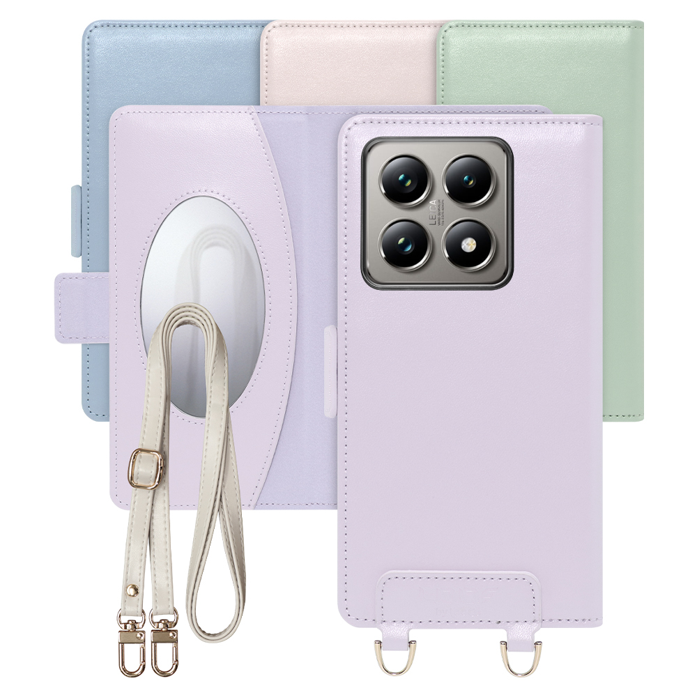 [ LOOF SWEET MIRROR Series ] Xiaomi 14T Pro  14TPro スマホケース  ショルダー付き手帳型スマホケース ミラー付き カードポケット 本革 [ Xiaomi 14T Pro  ]