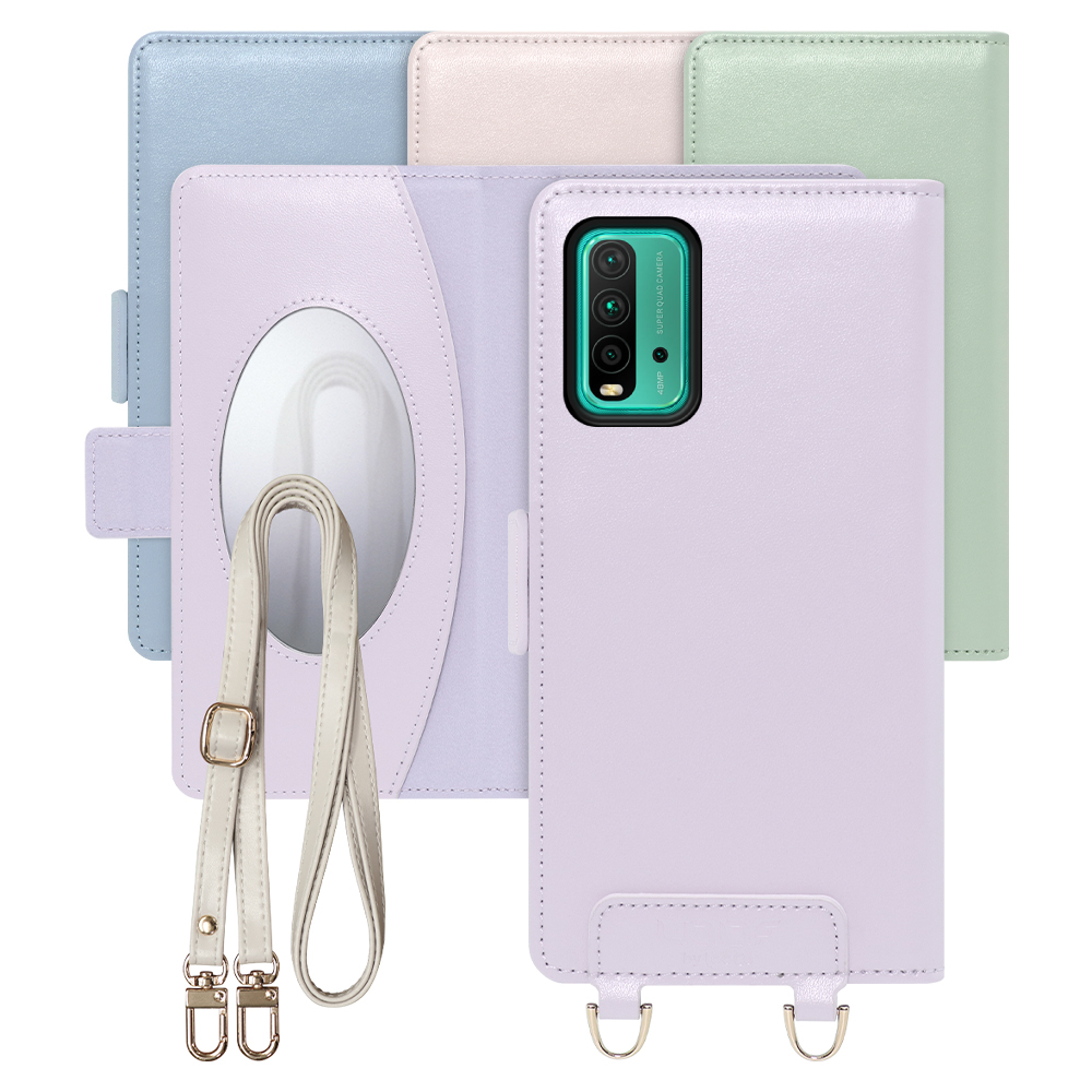 [ LOOF SWEET MIRROR Series ] Xiaomi Redmi 9T redmi9t スマホケース  ショルダー付き手帳型スマホケース ミラー付き カードポケット 本革 [ Redmi 9T ]