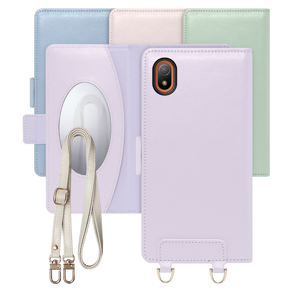 [ LOOF SWEET MIRROR Series ] Xperia Ace III SO-53C / SOG08 aceⅢ ace3 スマホケース  ショルダー付き手帳型スマホケース ミラー付き カードポケット 本革 [ Xperia Ace III ]