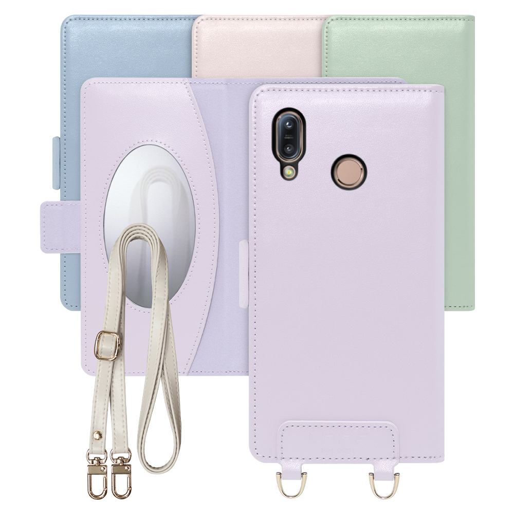 [ LOOF SWEET MIRROR Series ] ZenFone Max (M1) ZB555KL zenfonemax maxm1 スマホケース  ショルダー付き手帳型スマホケース ミラー付き カードポケット 本革 [ ZenFone Max (M1) ]