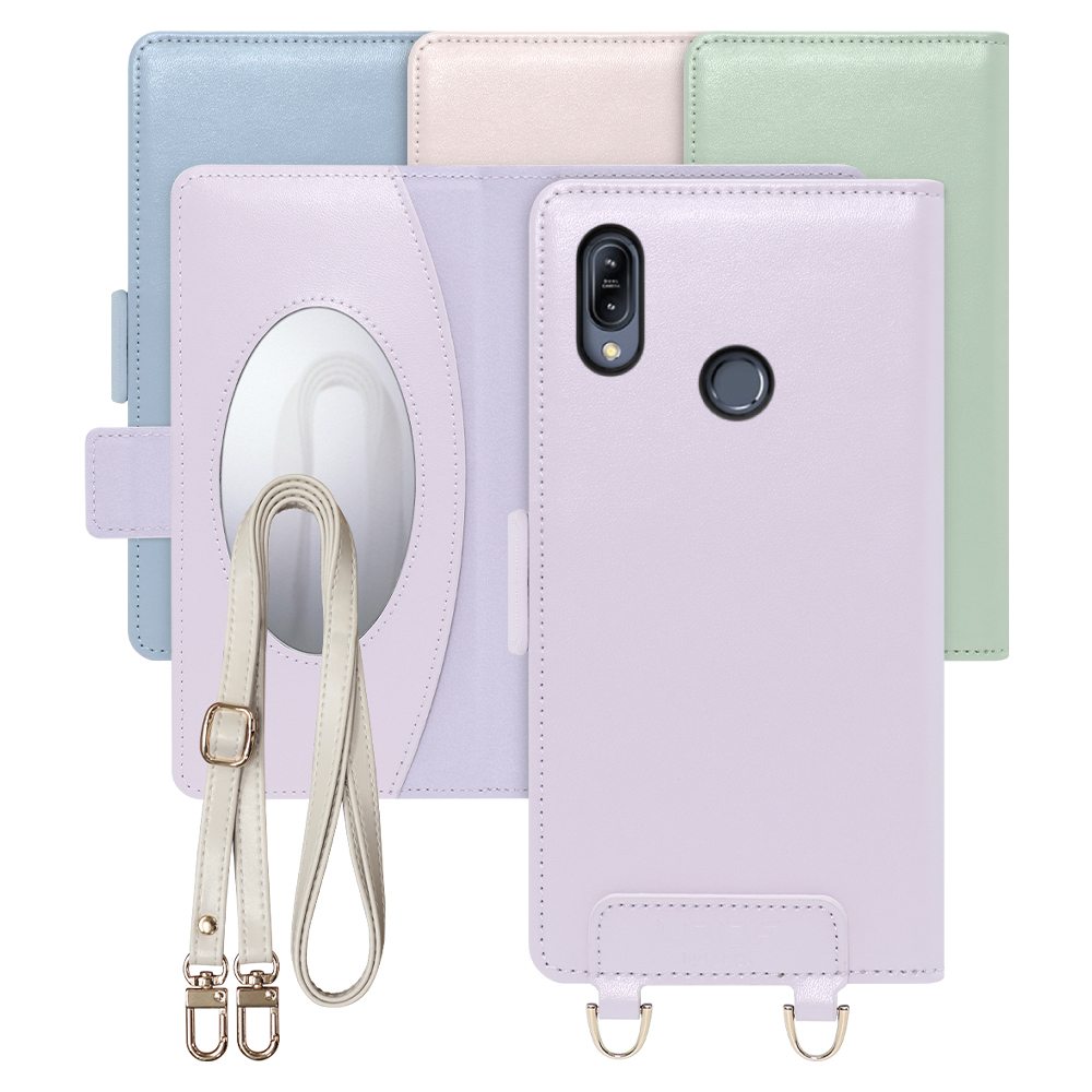 [ LOOF SWEET MIRROR Series ] ZenFone Max (M2) ZB633KL zenfonemax maxm2 スマホケース  ショルダー付き手帳型スマホケース ミラー付き カードポケット 本革 [ ZenFone Max (M2) ]