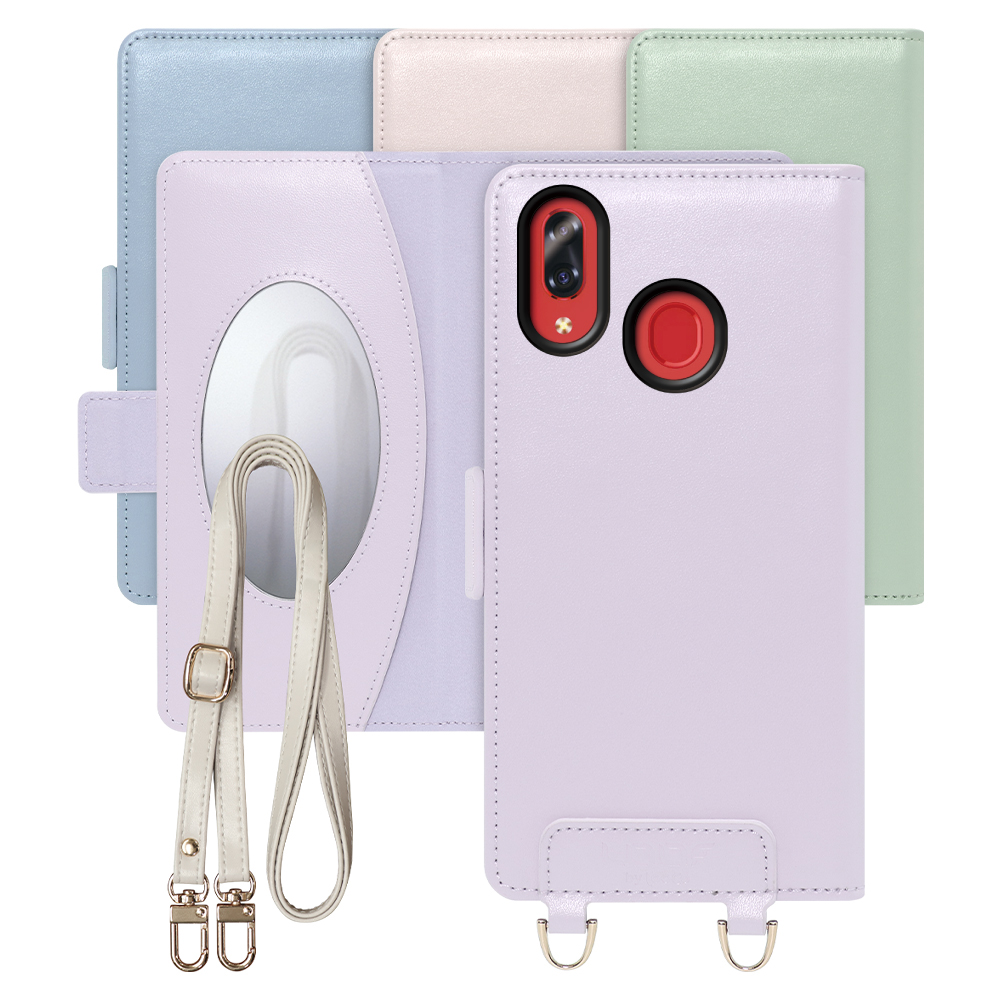 [ LOOF SWEET MIRROR Series ] Libero S10 liberos10 リベロs10 スマホケース  ショルダー付き手帳型スマホケース ミラー付き カードポケット 本革 [ Libero S10 ]