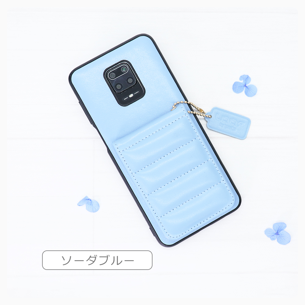 [ LOOF SWEET-SHELL CARD ] AQUOS R8 SH-52D AQUOSR8 スマホケース キルティング加工のカードケース付き マグネット内蔵 カード収納 本革 レザータグ＆チェーン付き パステルカラー [ AQUOS R8 ]