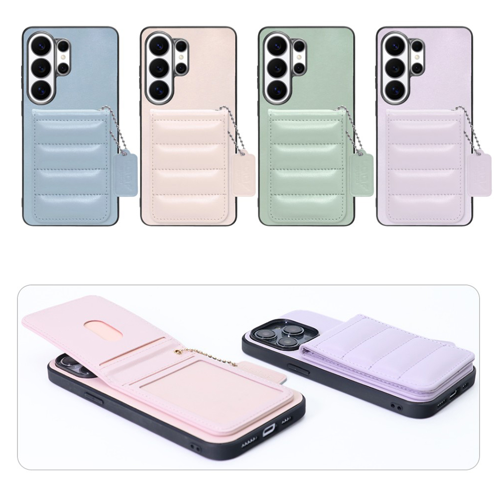 [ LOOF SWEET-SHELL CARD ] Galaxy S26 Ultra Samsung SC-53G スマホケース キルティング加工のカードケース付き マグネット内蔵 カード収納 本革 レザータグ＆チェーン付き パステルカラー [ Galaxy S26 Ultra ]
