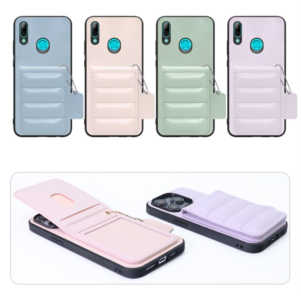 [ LOOF SWEET-SHELL CARD ] HUAWEI nova lite 3 POT-LX2J novalite3 novalite 3 スマホケース キルティング加工のカードケース付き マグネット内蔵 カード収納 本革 レザータグ＆チェーン付き パステルカラー [ HUAWEI nova lite 3 ]