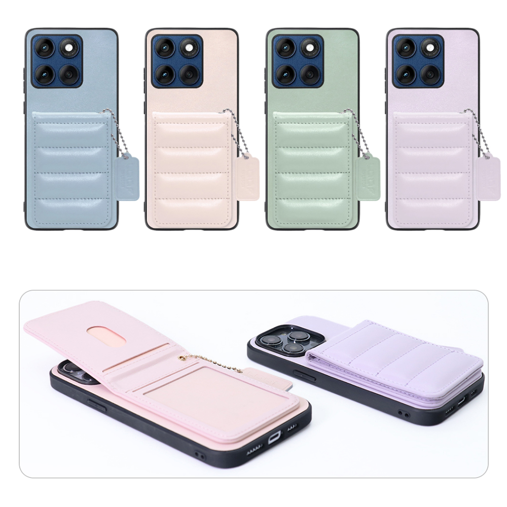 [ LOOF SWEET-SHELL CARD ] motorola edge 60 モトローラ XT2507-3 XT2507-6 スマホケース キルティング加工のカードケース付き マグネット内蔵 カード収納 本革 レザータグ＆チェーン付き パステルカラー [ motorola edge 60 ]