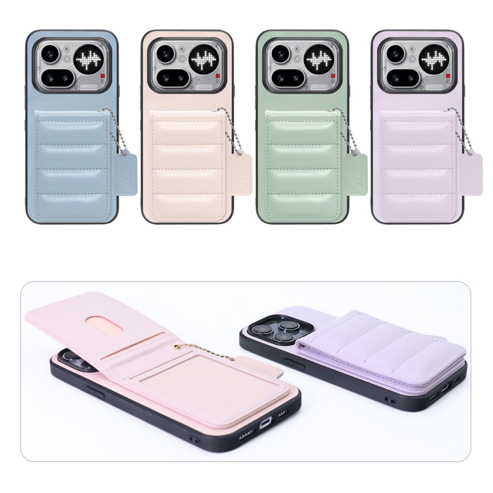 [ LOOF SWEET-SHELL CARD ] Nothing Phone (4a) Pro A069P スマホケース キルティング加工のカードケース付き マグネット内蔵 カード収納 本革 レザータグ＆チェーン付き パステルカラー [ Nothing Phone (4a) Pro ]