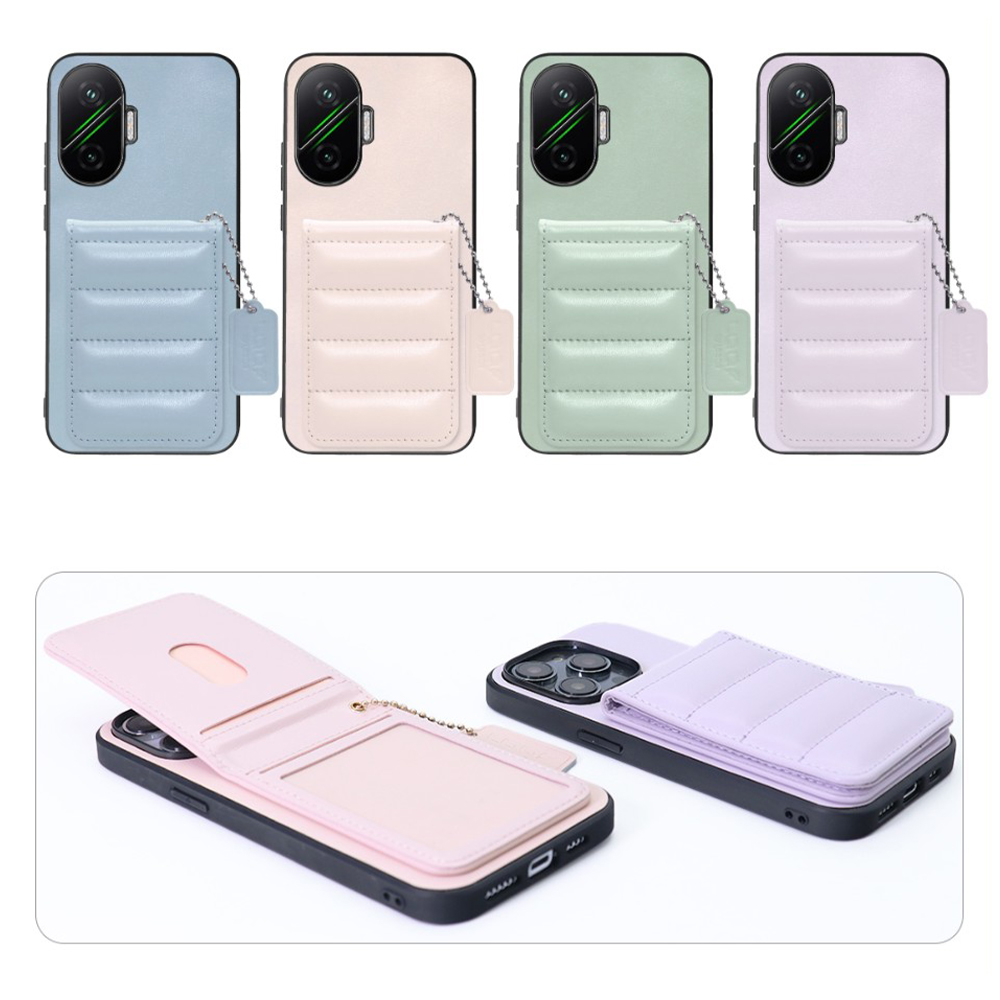 [ LOOF SWEET-SHELL CARD ] POCO F7 Xiaomi シャオミ スマホケース キルティング加工のカードケース付き マグネット内蔵 カード収納 本革 レザータグ＆チェーン付き パステルカラー [ POCO F7 ]