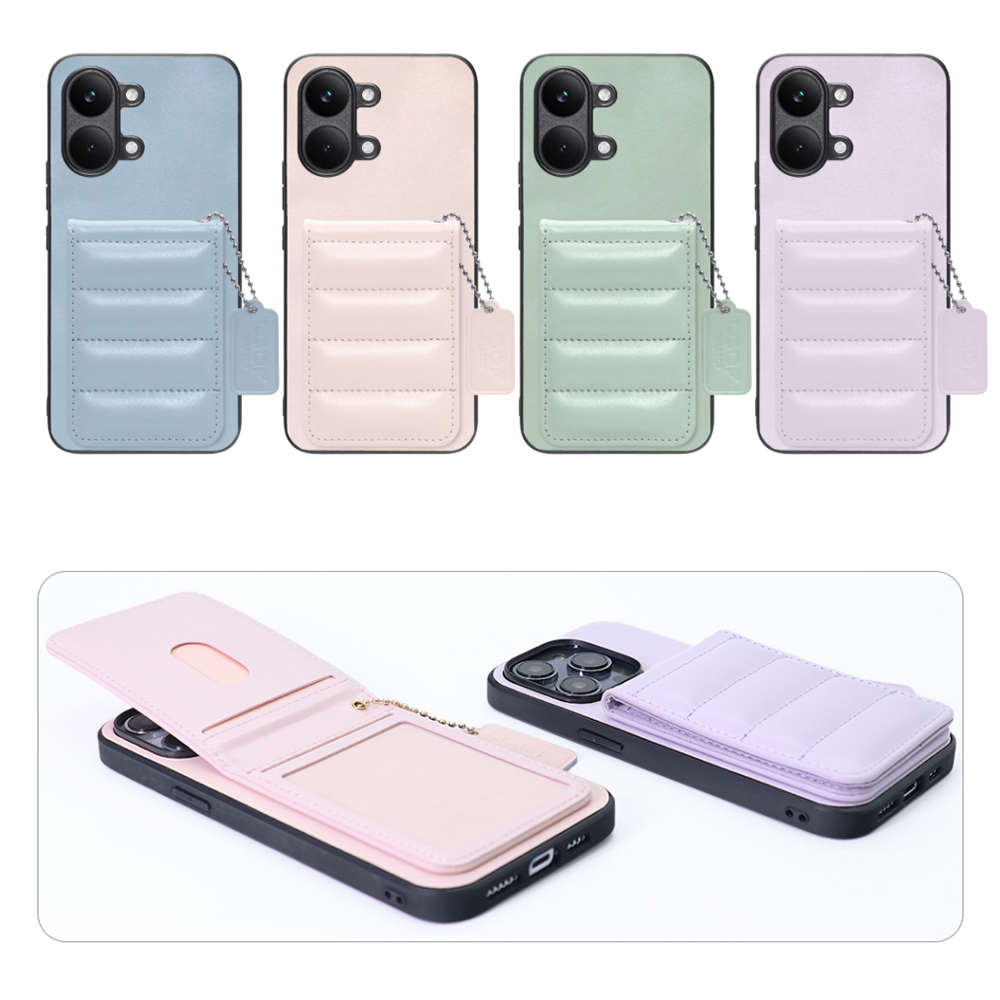 [ LOOF SWEET-SHELL CARD ] POCO X8 Pro Max Xiaomi シャオミ スマホケース キルティング加工のカードケース付き マグネット内蔵 カード収納 本革 レザータグ＆チェーン付き パステルカラー [ POCO X8 Pro Max ]