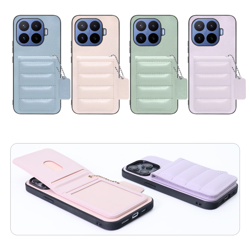 [ LOOF SWEET-SHELL CARD ] Xiaomi 17T Pro シャオミ スマホケース キルティング加工のカードケース付き マグネット内蔵 カード収納 本革 レザータグ＆チェーン付き パステルカラー [ Xiaomi 17T Pro ]