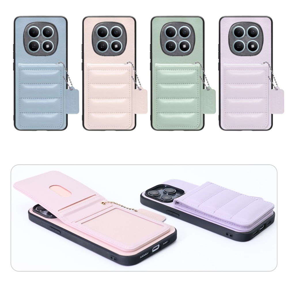 [ LOOF SWEET-SHELL CARD ] POCO M8 5G Xiaomi 25118PC98G スマホケース キルティング加工のカードケース付き マグネット内蔵 カード収納 本革 レザータグ＆チェーン付き パステルカラー [ POCO M8 5G ]