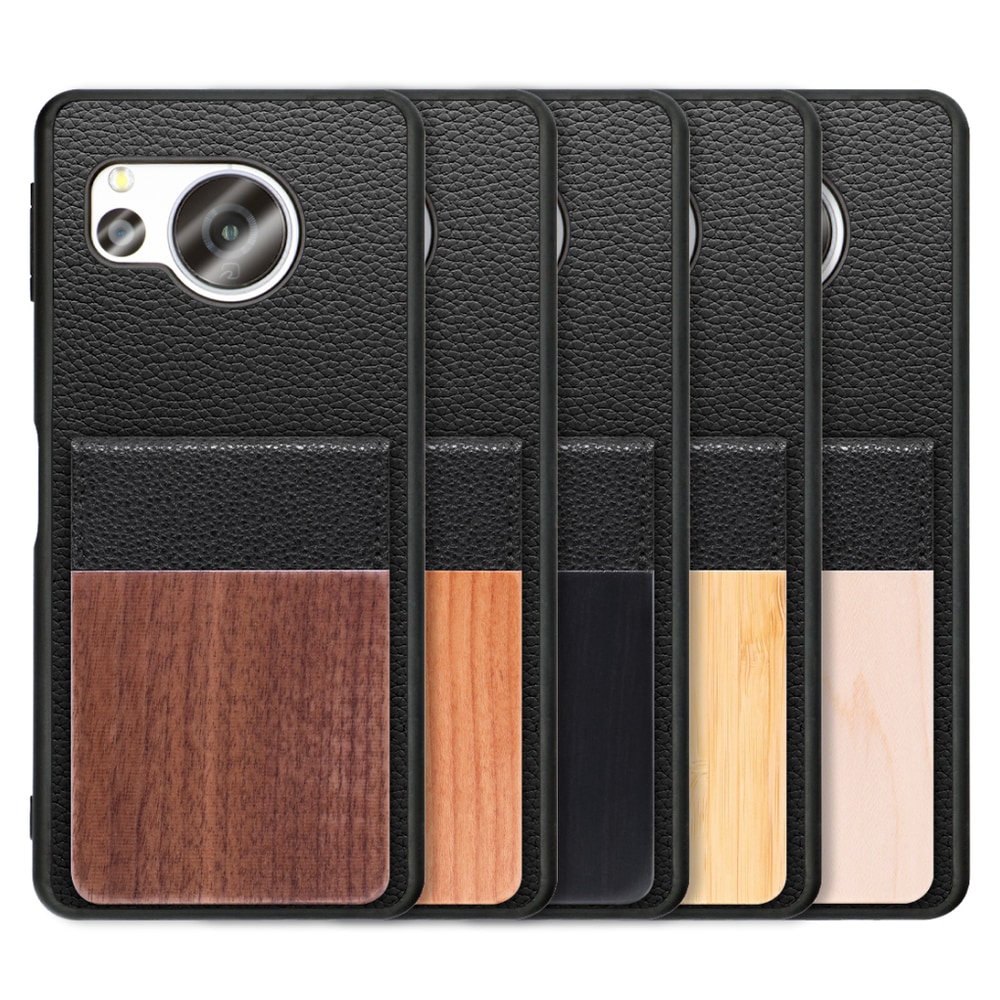 [ LOOF NATURE-SHELL ] AQUOS sense8 SH-54D / SHG11 sense 8 ケース 背面 カード収納 カード入れ カードポケット カバー スマホケース 天然木 本革 [ AQUOS sense8 ]