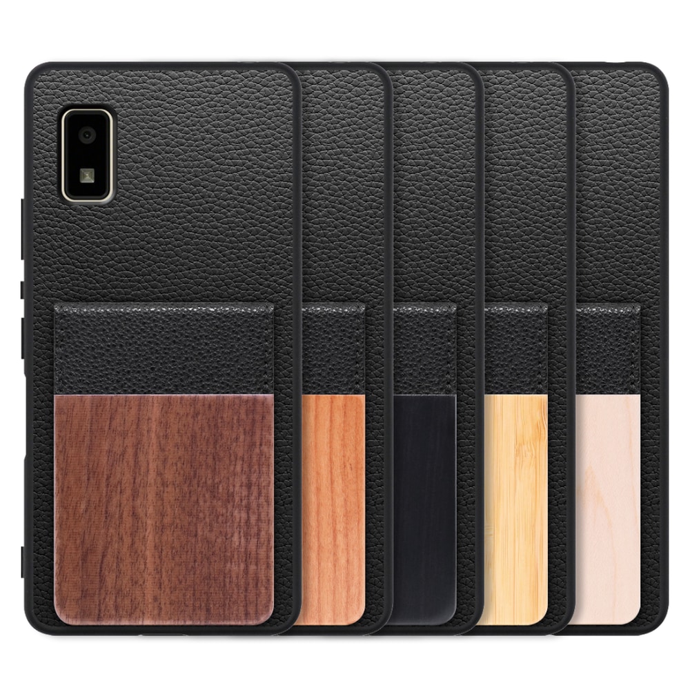 [ LOOF NATURE-SHELL ] AQUOS wish2 / wish  ケース 背面 カード収納 カード入れ カードポケット カバー スマホケース 天然木 本革 [ AQUOS wish/wish2 ]