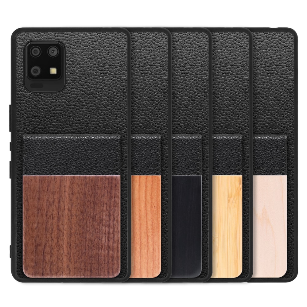 [ LOOF NATURE-SHELL ] AQUOS zero6 SHG04 zero 6 ケース 背面 カード収納 カード入れ カードポケット カバー スマホケース 天然木 本革 [ AQUOS zero6 ]