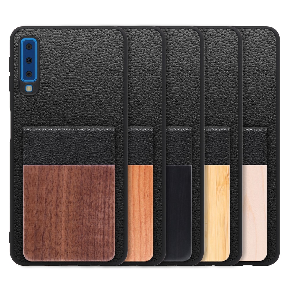 [ LOOF NATURE-SHELL ] Galaxy A7 SM-A750C galaxya7 ケース 背面 カード収納 カード入れ カードポケット カバー スマホケース 天然木 本革 [ Galaxy A7 ]