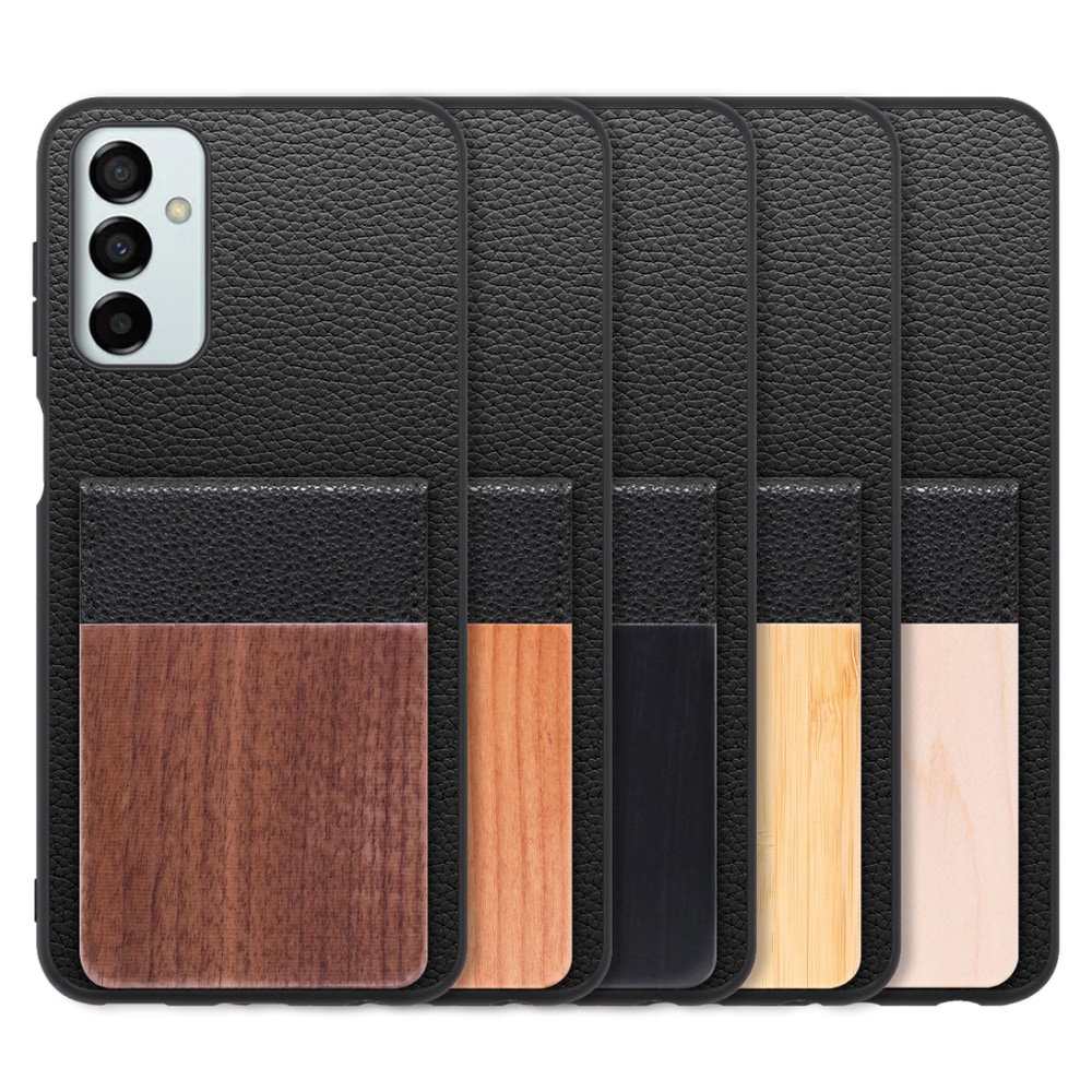 [ LOOF NATURE-SHELL ] Galaxy M23 5G m235g ケース 背面 カード収納 カード入れ カードポケット カバー スマホケース 天然木 本革 [ Galaxy M23 5G ]