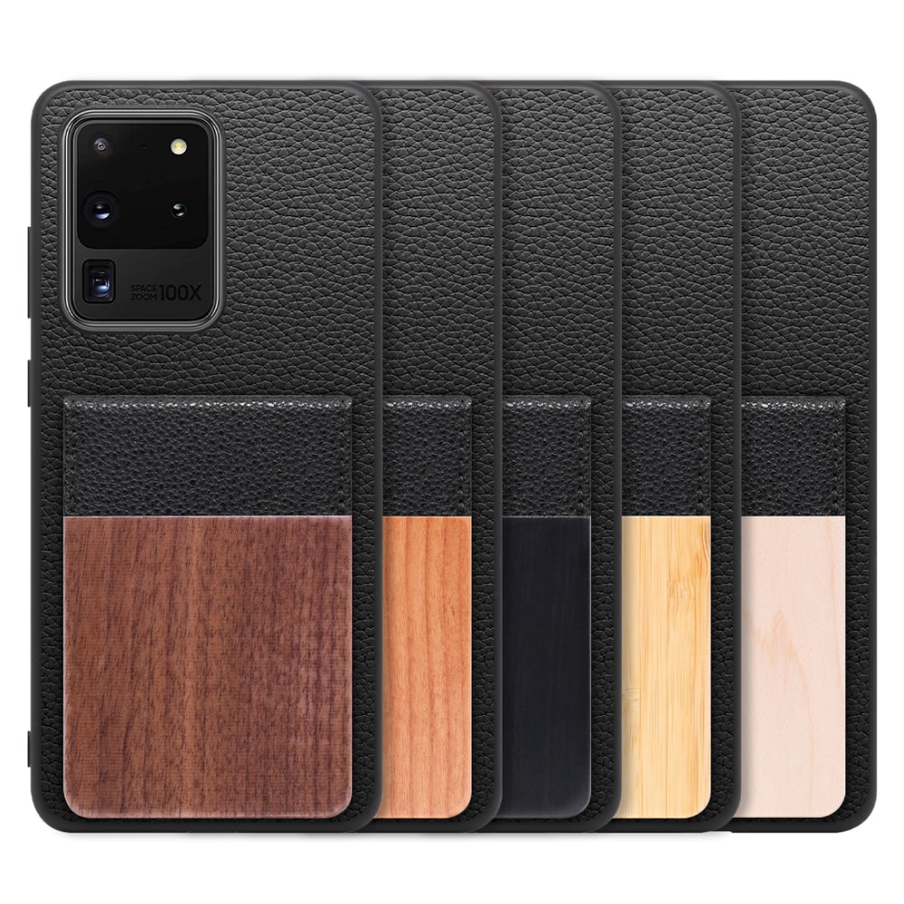 [ LOOF NATURE-SHELL ] Galaxy S20 Ultra s20ultra ケース 背面 カード収納 カード入れ カードポケット カバー スマホケース 天然木 本革 [ Galaxy S20 Ultra 5G ]