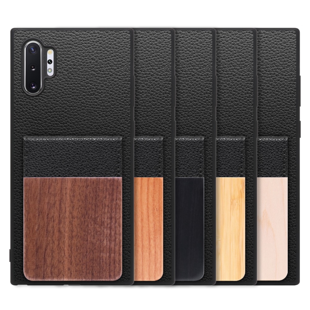 [ LOOF NATURE-SHELL ] Galaxy Note10+ SC-01M / SCV45 note10+ note10plus note10 plus ケース 背面 カード収納 カード入れ カードポケット カバー スマホケース 天然木 本革 [ Galaxy Note10+ ]
