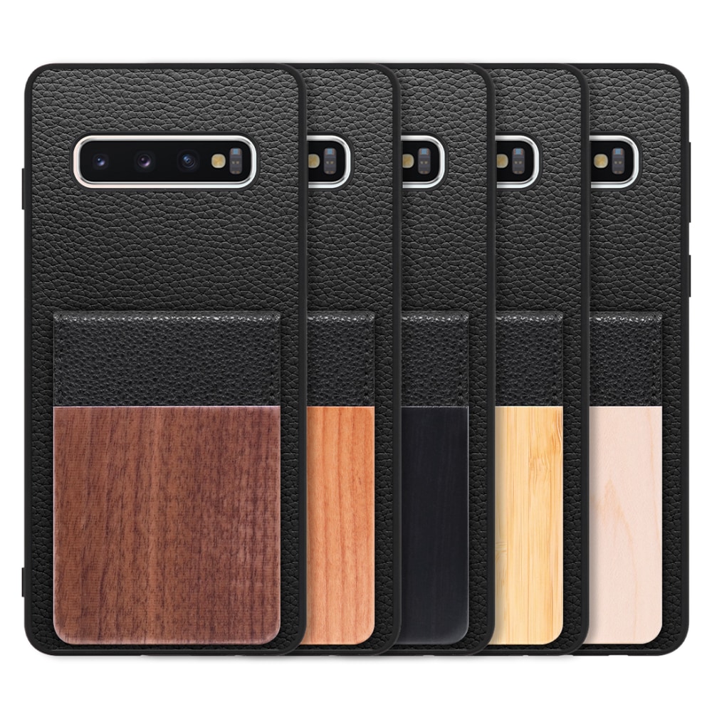 [ LOOF NATURE-SHELL ] Galaxy S10 SC-03L / SCV41 galaxys10 ケース 背面 カード収納 カード入れ カードポケット カバー スマホケース 天然木 本革 [ Galaxy S10 ]