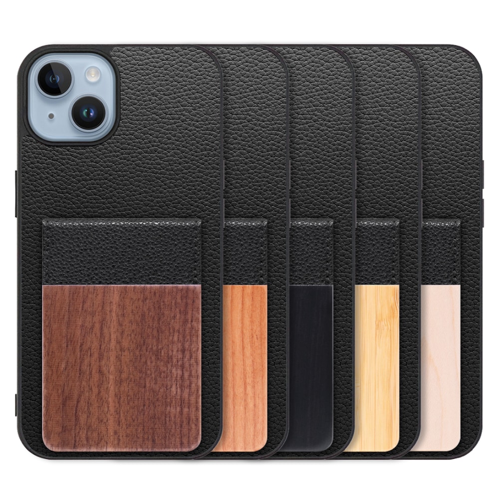 [ LOOF NATURE-SHELL ] iPhone 14 iphone14 ケース 背面 カード収納 カード入れ カードポケット カバー スマホケース 天然木 本革 [ iPhone 14 ]