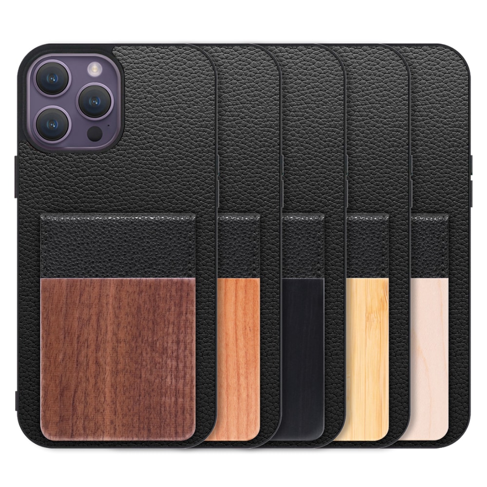 [ LOOF NATURE-SHELL ] iPhone 14 Pro Max iphone14promax 14promax プロマックス ケース 背面 カード収納 カード入れ カードポケット カバー スマホケース 天然木 本革 [ iPhone 14 Pro Max ]