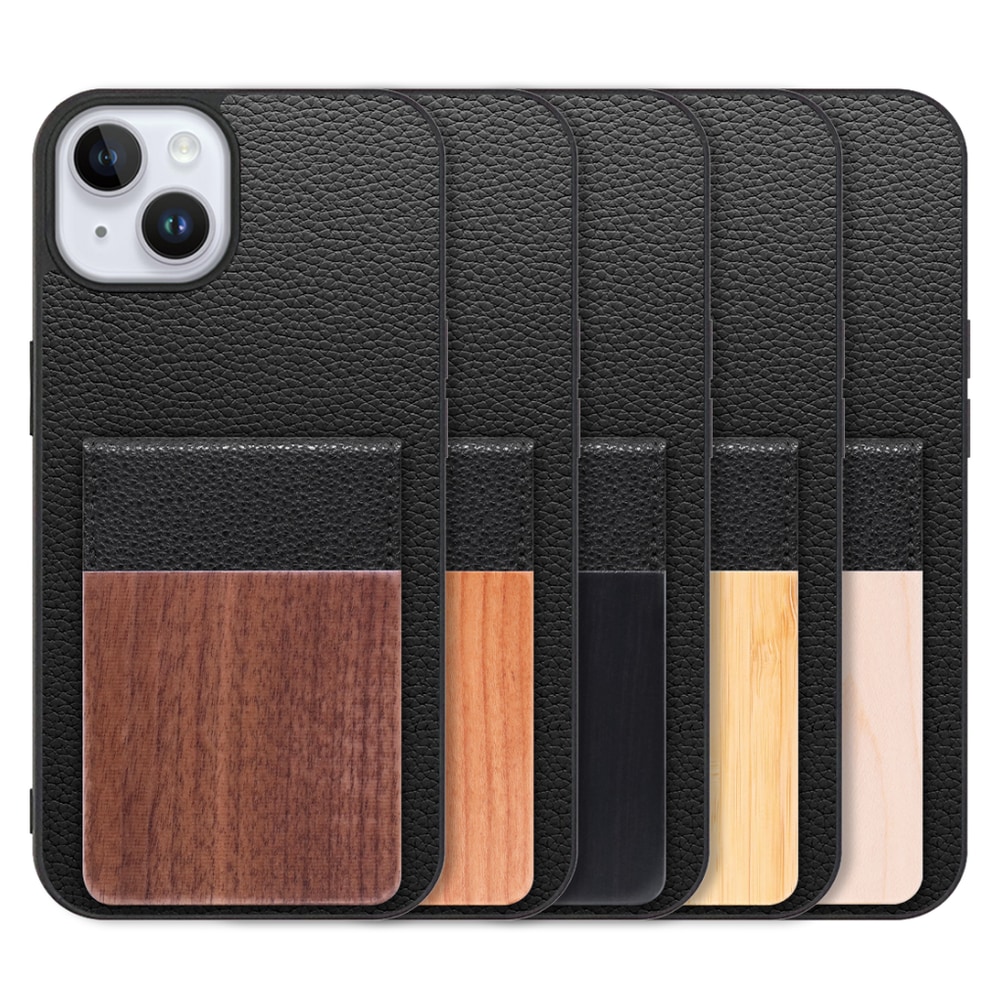 [ LOOF NATURE-SHELL ] iPhone 14 Plus iphone14plus 14plus 14+ プラス ケース 背面 カード収納 カード入れ カードポケット カバー スマホケース 天然木 本革 [ iPhone 14 Plus ]