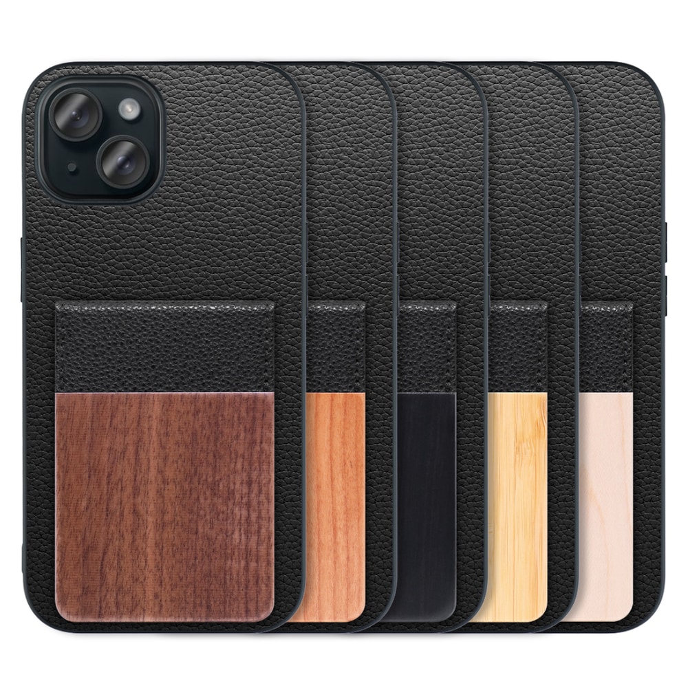 [ LOOF NATURE-SHELL ] iPhone 15 iPhone15 アイフォン15 iPhone 15 アイフォン 15 ケース 背面 カード収納 カード入れ カードポケット カバー スマホケース 天然木 本革 [ iPhone 15 ]