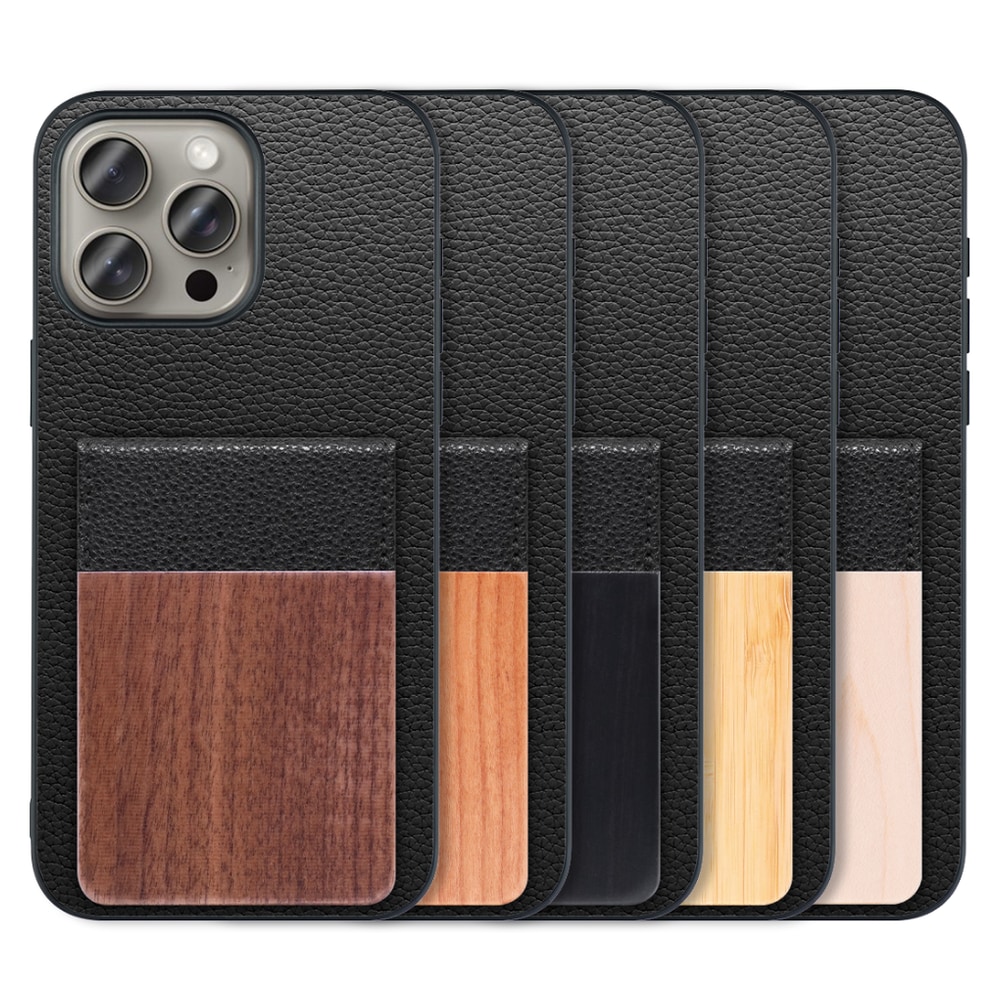 [ LOOF NATURE-SHELL ] iPhone 15 Pro Max iPhone15 Pro Max アイフォン15 プロ マックス iPhone 15 15ProMax アイフォン 15 ケース 背面 カード収納 カード入れ カードポケット カバー スマホケース 天然木 本革 [ iPhone 15 Pro Max ]
