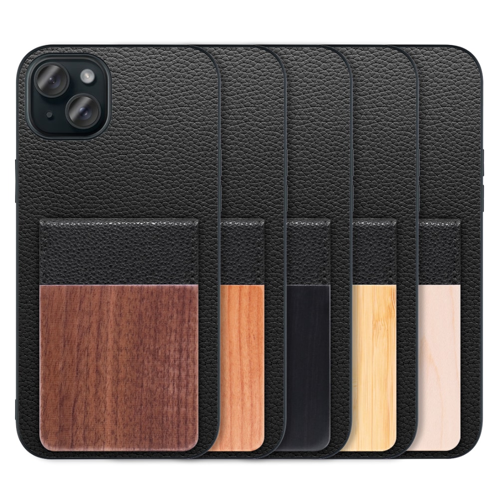 [ LOOF NATURE-SHELL ] iPhone 15 Plus iPhone15 Plus アイフォン15 プラス iPhone 15 Plus 15Plus アイフォン 15 ケース 背面 カード収納 カード入れ カードポケット カバー スマホケース 天然木 本革 [ iPhone 15 Plus ]