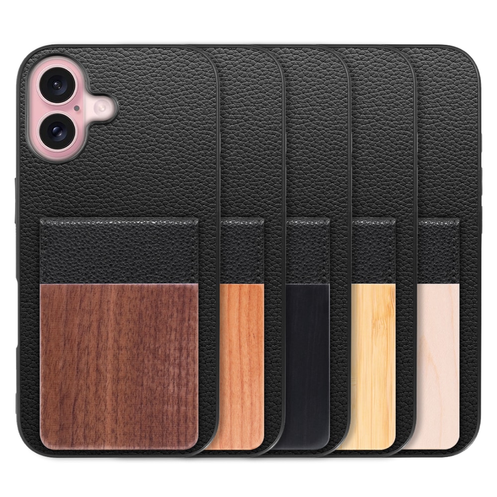 [ LOOF NATURE-SHELL ] iPhone 16 iPhone16 アイフォン16 iPhone 16 アイフォン 16 ケース 背面 カード収納 カード入れ カードポケット カバー スマホケース 天然木 本革 [ iPhone 16 ]