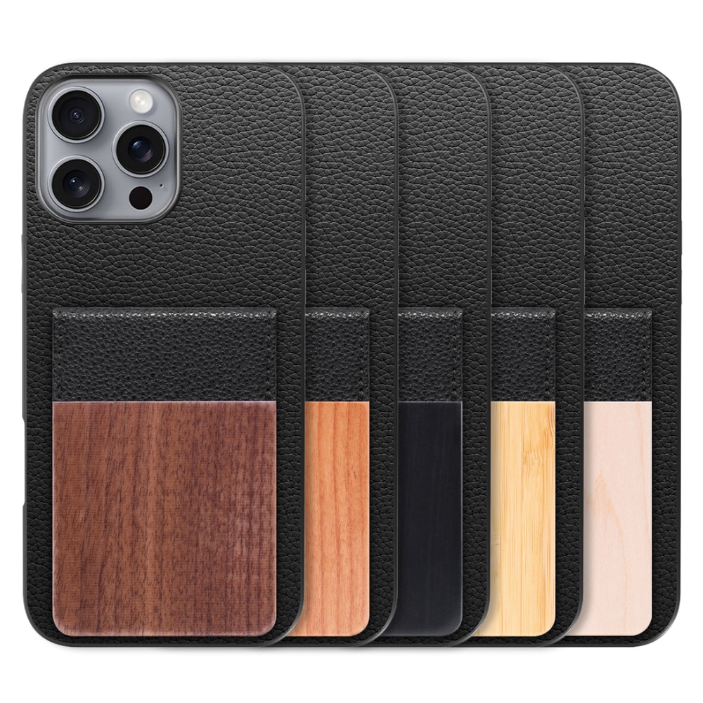 [ LOOF NATURE-SHELL ] iPhone 16 Pro Max iPhone16 Pro Max アイフォン16 プロ マックス ケース 背面 カード収納 カード入れ カードポケット カバー スマホケース 天然木 本革 [ iPhone 16 Pro Max ]