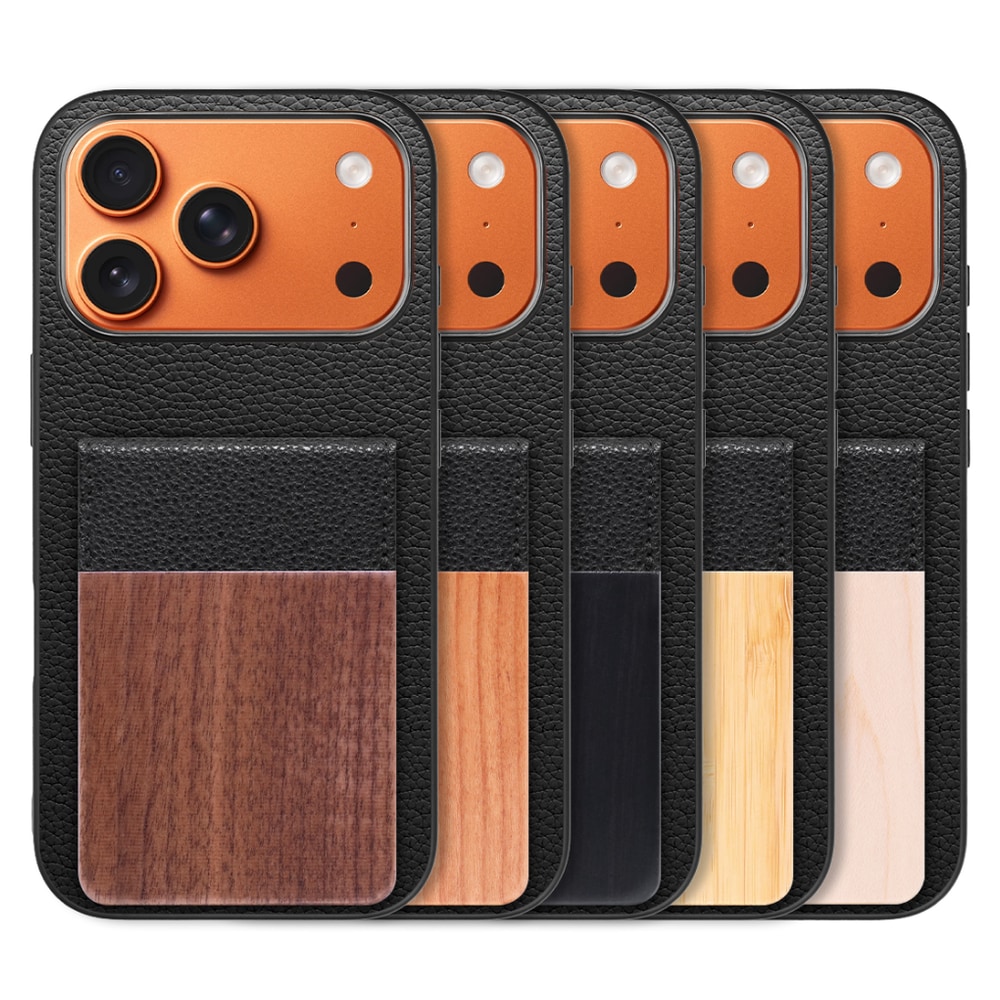 [ LOOF NATURE-SHELL ] iPhone 17 Pro iPhone17 Pro アイフォン17 プロ ケース 背面 カード収納 カード入れ カードポケット カバー スマホケース 天然木 本革 [ iPhone 17 Pro 用 ]