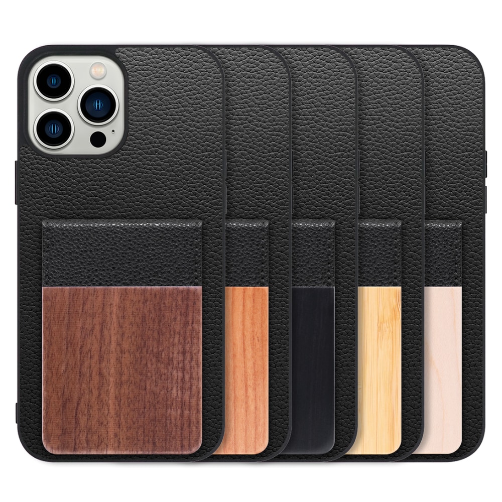 [ LOOF NATURE-SHELL ] iPhone 13 Pro Max iphone13promax 13promax promax プロマックス ケース 背面 カード収納 カード入れ カードポケット カバー スマホケース 天然木 本革 [ iPhone 13 Pro Max ]