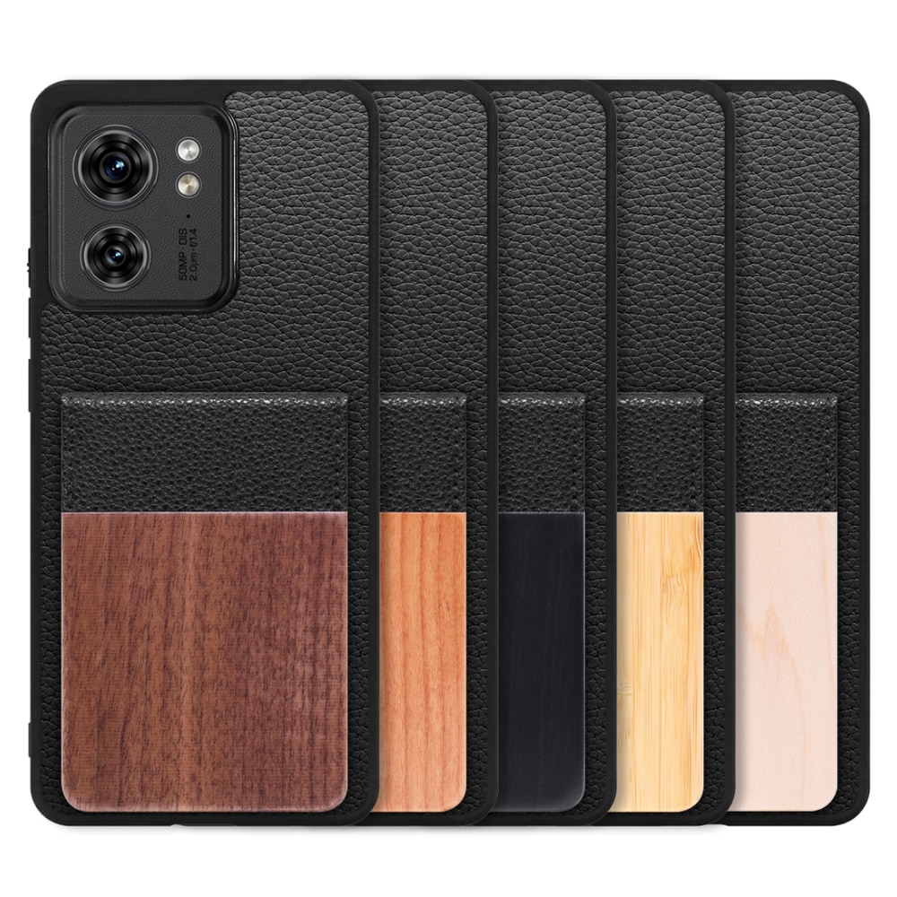 [ LOOF NATURE-SHELL ] motorola edge 40  ケース 背面 カード収納 カード入れ カードポケット カバー スマホケース 天然木 本革 [ motorola edge 40 ]