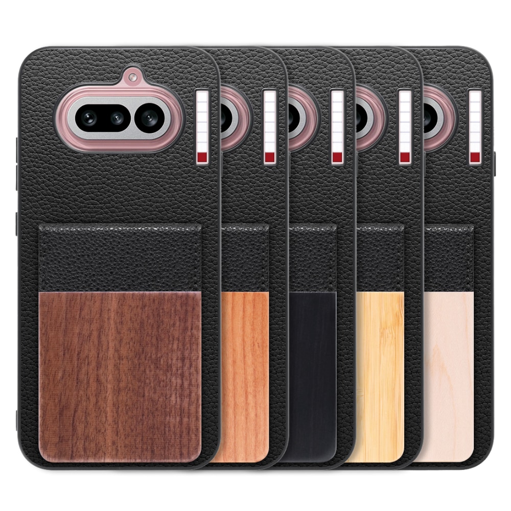 [ LOOF NATURE-SHELL ] Nothing Phone (4a) A069 ケース 背面 カード収納 カード入れ カードポケット カバー スマホケース 天然木 本革 [ Nothing Phone (4a) ]