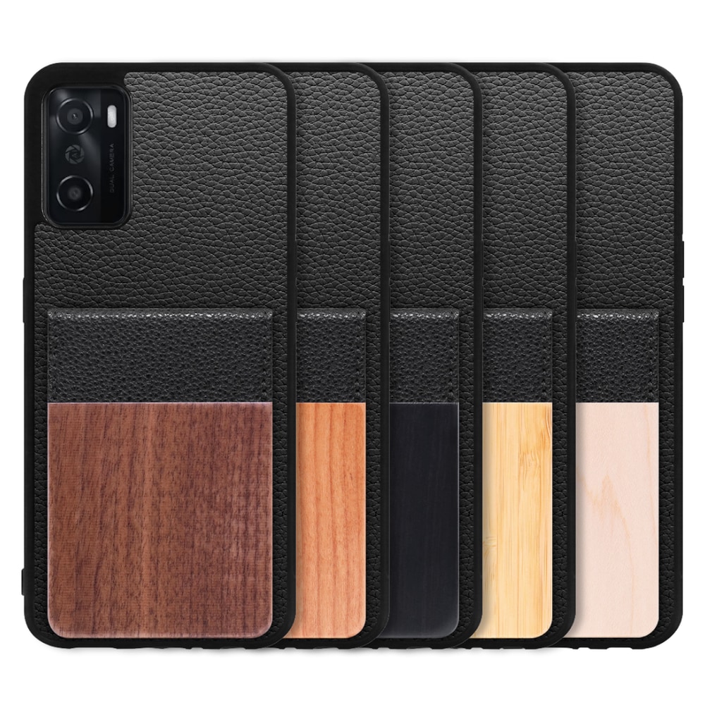 [ LOOF NATURE-SHELL ] OPPO A55s 5G CPH2309 / A102OP a55s5g ケース 背面 カード収納 カード入れ カードポケット カバー スマホケース 天然木 本革 [ OPPO A55s 5G ]