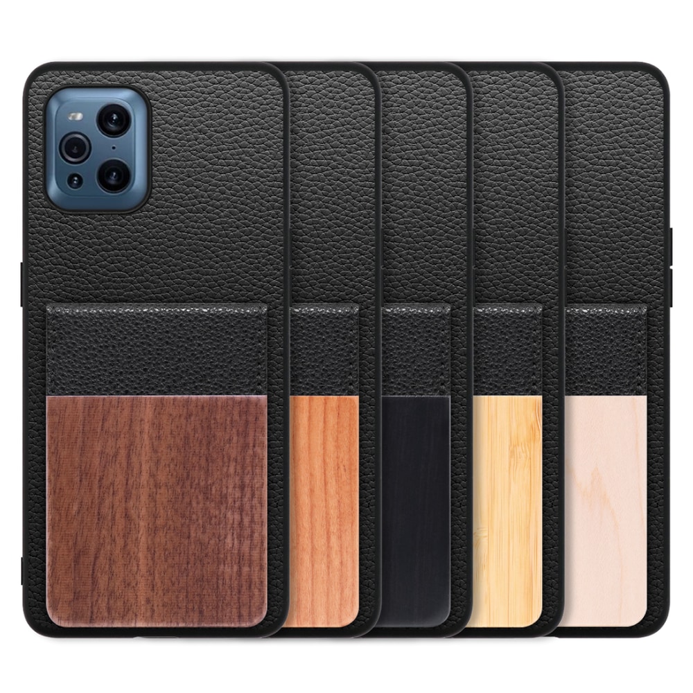 [ LOOF NATURE-SHELL ] OPPO Find X3 Pro OPG03 findx3pro x3pro findx3 ケース 背面 カード収納 カード入れ カードポケット カバー スマホケース 天然木 本革 [ OPPO Find X3 Pro ]